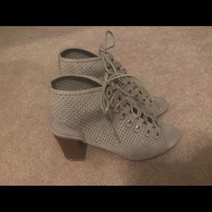 Grey chunky heels size 7.5 never worn!!!
